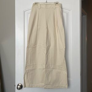 Cream Wide Leg Pants
